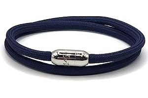 KAROO EARTH JEWELLERY Rope Bracelet | Unisex Braided Paracord Nautical Double Wrap Bracelet with strong Magnetic Clasp | Waterproof surfer bracelet