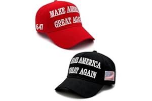 AEONDA Trump 2024 Mütze 45-47 MAGA Hat Make America Great Again Donald Trump Stickerei, Slogan mit USA-Flagge, verstellbare Baseballkappe