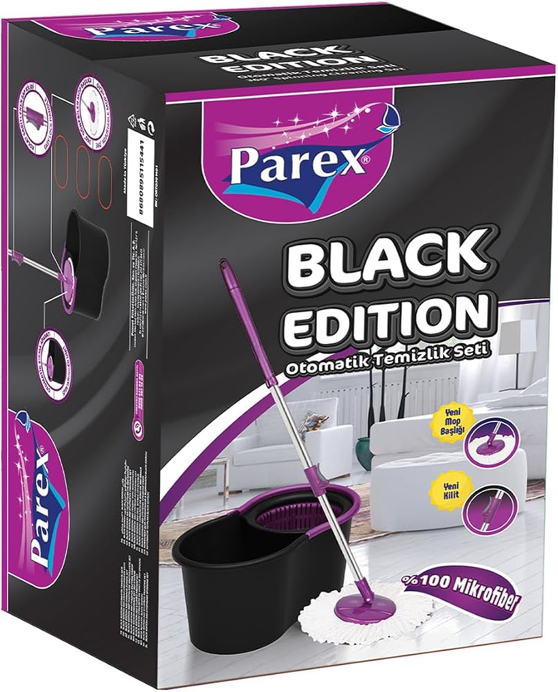 Parex Black Edition Otomatik Temizlik Seti - Kova Mop Seti