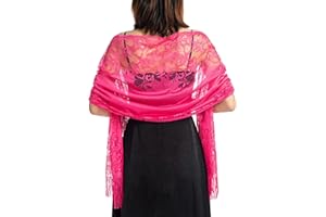 GFM® Lace Floral Scarf Shawl For Wedding,Evening Wear, Bridesmaid,Proms (LCSCF)