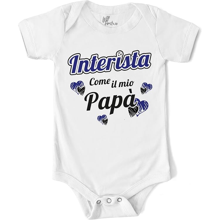 Inter Maglie Body Per Neonata Tifosa Inter - Personalizzabile - 3
