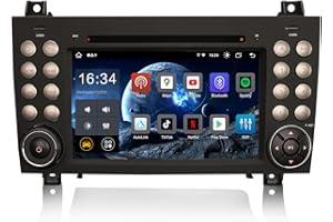 Erisin 7 Zoll 8-Kern 4GB+64GB Android 14 Autoradio Bluetooth GPS Navi Für Mercedes Benz SLK Klasse R171 W171 CD Player Wireless CarPlay Android Auto DSP WiFi DAB+ RDS Canbus SWC USB DVB-T2 OBD2 DVD