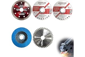 WANDERGO Cutting Discs 115mm, 5Pcs Angle Grinder Discs, 115mm Metal Cutting Discs For Angle Grinder For Cutting Metal, Stone, Wood, Ceramic, Tile, Grinding, 115x22.23mm