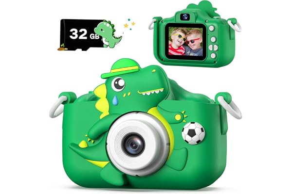 Cimizi Appareil Photo Enfant, 2.0 Pouces Appareils Photos Numériques Cadeau Jouet pour Enfants 3 à 12 Ans, Cadeau Garçons & Filles de Noël d'anniversaire, Enregistreur Vidéo HD 1080p avec 32GB Carte