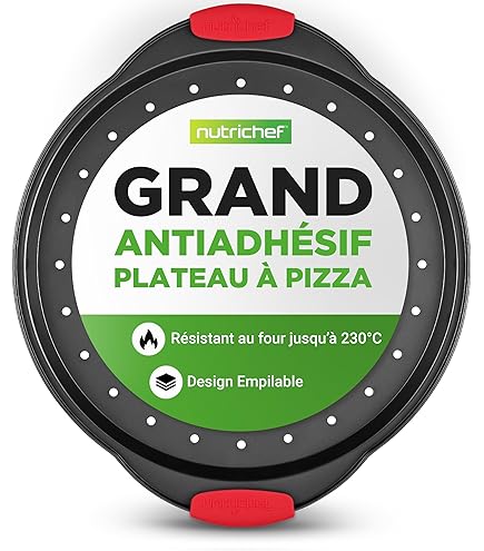 Lot De 2 Plaques à Pizza Rondes, Antiadhésives, Perforées, En Acier Au Carbone Gris Diametre 32 Cm 2 Pieces 90625129