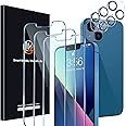 LK [3+3] Stück Panzer Schutz Glas für iPhone 13 Schutzfolie (6.1), Rahmen-Installationshilfe, 3 Glasfolie für Kameraschutz, F