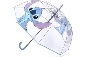 CERDÁ LIFE'S LITTLE MOMENTS - Paraguas Transparente Mujer de Stitch - Apertura Manual y Mecanismo Antiviento que Permite una Gran Resistencia al Viento - Licencia Oficial Disney