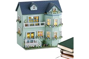 ORTUH Dolls House Kit, Miniature Dolls House Kit, Miniature Dolls House Kit with Furniture and LED Lights for Adults Valentine's Day Father's Day