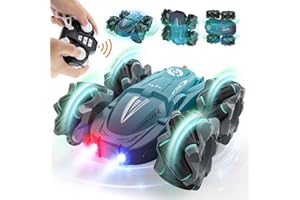 Vrxeqi Ferngesteuertes Auto Drift, Spielzeug Kinder Junge ab 3 4 5 6 7 8 9 10 Jahre RC Remote Control Stunt Car mit Fernbedienung Doppelseitig 2.4Ghz 4WD Rennauto Geburtstag Ostern Geschenk Mädchen