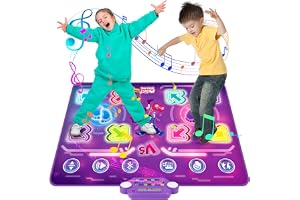 Interaktiv dansmatta för barn med Bluetooth, lysande musikmatta för 2 spelare med 3 lägen, leksak från 3 år, present till föd