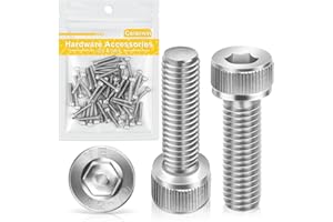 Tornillos cilíndricos M4 x 20 mm con hexágono interior, 50 unidades, Caianwin DIN 912 de acero inoxidable (A2 V2A), tornillos para máquinas industriales, vehículos de motor, construcción