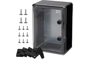 BOXEXPERT - Armadio di controllo IP65, alloggiamento industriale, alloggiamento vuoto, in plastica ABS, piastra di montaggio vuota, serie Fleet, diverse misure, nero trasparente (350 x 250 x 150 mm)