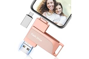 Chiavetta USB 256gb per Phone,Levida Memoria Esterna per scaricare foto,Pen Drive USB C 3.0,Photo Stick,4 in 1 USB Stick per iOS/Smartphone/Pad/Android/PC(Foto/Video/Backup Automatico),Rosa chiaro