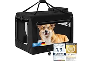 ALL PETS UNITED Hunde-Transportbox Tier Hundebox Transporttasche faltbar Hundetasche Haustier-Transport Atmungsaktiv & Wasserabweisend für Hunde & Katzen (M - 62x42x42 cm)