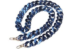 KMERCE Catena per Borsa Blu scuro, Tracolla per Borsa in Resina, Catena Portatile donna acrilica di Ricambio per borsetta Fai da Te, Borse a Tracolla, Pochette, Catena di telefonia mobile, Lunghezza 120cm