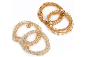 YOLEV 4 Pieces Waist Beads for Women Jewelry Belly Beads Chains Colorful Summer African Beach Bikini Body Belly Chains Bohemia Body Jewelry for Women and Girls