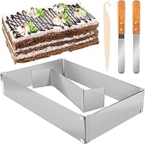 Teglia Regolabile Per Torte ZOFUN | Acciaio Inossidabile 50x35x8 Cm | Per Torte Mousse, Tiramisù E Dessert | Facile Da Usare E Pulire - Foto 4