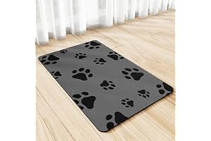 TOKLYUIE Pet Feeding Mat, Dog Cat Food Bowl Mat, Absorbent Non-slip Diatomite Dog Water Bowl Mat Super Absorbent Quick Drying Pet Food Mat to Prevent Water Spills(Black，35 * 50cm)