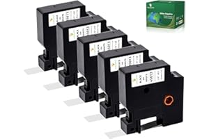 Yuanqimm Compatible for Dymo D1 12mm Black on White Label Tape 45013 45013s S0720530 Tape for Dymo LabelManager 160 210D 360D 280 420P 500TS PNP Labelpoint 250 100 150 Labelwriter 450 DUO, 5-Pack
