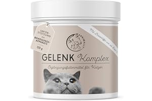Annimally Gelenk Pulver für Katzen I 120g für 4 Monate - Die Alternative zu Gelenktabletten - Gelenkfit Pulver mit Grünlippmuschel, MSM, Teufelskralle, Taurin, Glucosamin und Kurkuma