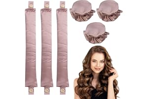 WUSANNA Heatless Hair Curler,6 Pcs Bigodini Pigro Set per La Notte,Arriccia Capelli Senza Calore,Ricci Senza Calore,Arricciacapelli Senza Calore,Bigodino Lungo per Boccoli Capelli Lunghi Medi (Marrone)
