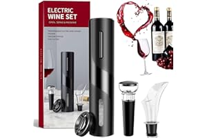 ZOYIDOUX Set cavatappi elettrico,apribottiglie vino professionale 4 in 1 automatico in abs Cavatappi automatico Apribottiglie per vino Versatore aeratore per vino per feste