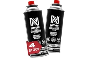 NAYVER Butan Gaskartusche Ventilkartusche für Heizung Kocher Abflammgeräte 227g MSF-1A (4 Stück)