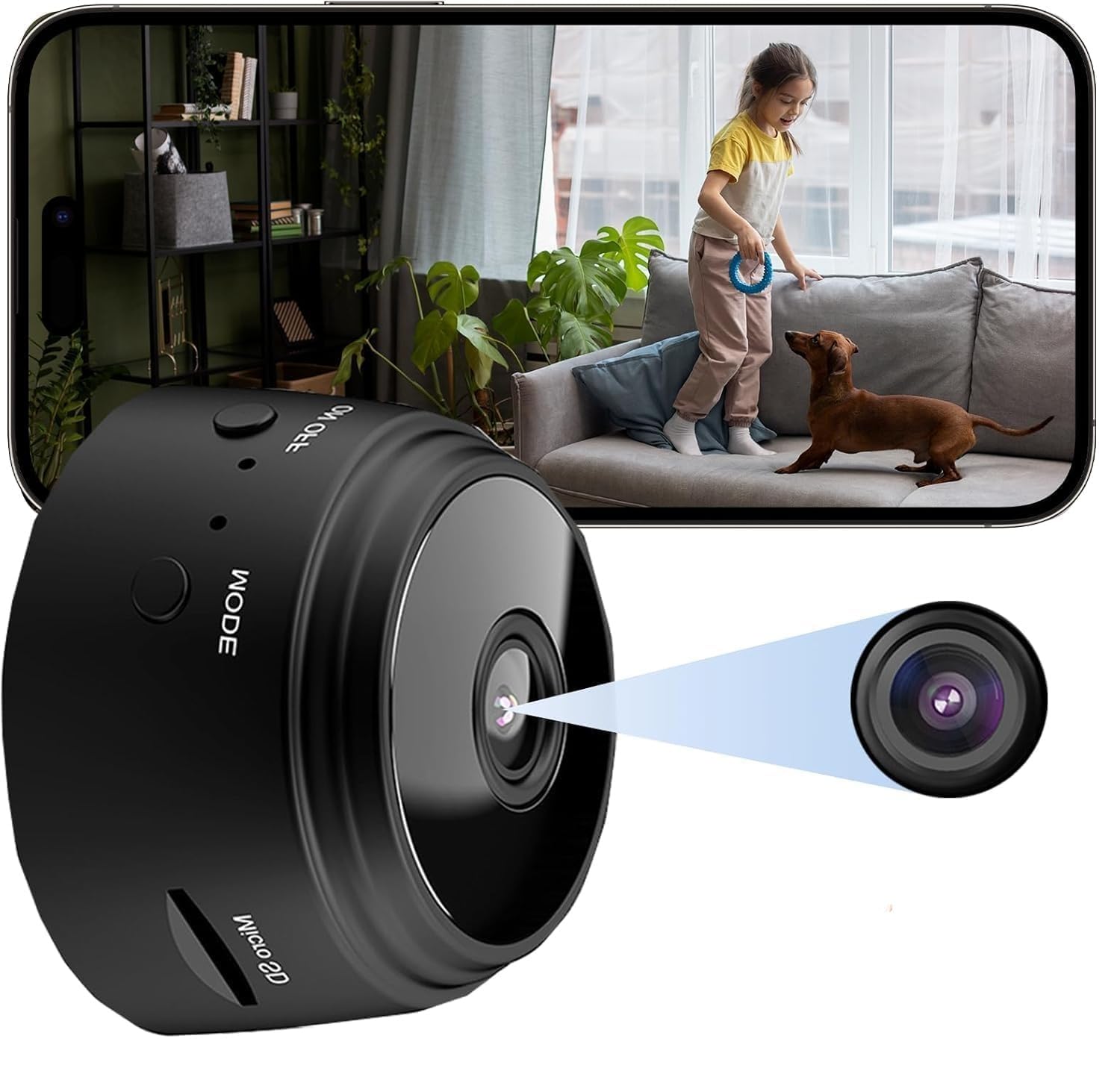 Dr Vision Security Camera for Home Outdoor High HD Focus Magnet Mini WiFi Magnetic Live Stream Light Vision IP Wireless 108p Audio Video Wireless Camera