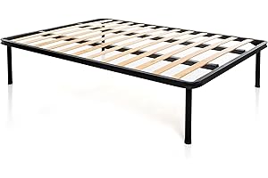 DOLCI SOGNI Rete 140x190 a Doghe, Rete Francese 140x190 Ortopedica Matrimoniale + 4 Piedi Letto Smontabili, Struttura Letto Matrimoniale 140x190 in Ferro 100% Made In Italy, Struttura Letto 140x190