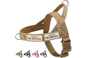 Eeyfarog No Pull Dog Harness for Small Medium Dogs, Reflective Escape Proof Adjustable No Pull Dog Harness (Brown, M)