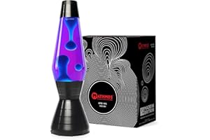 MATHMOS Astro Lava Lamp in Vinyl | A Unique Finish, Inspired by Vinyl Records | Made in Britain | Violet & Turquoise | Hand Spun and Etched by UK Craftsman | Made to The Highest Safety Standards