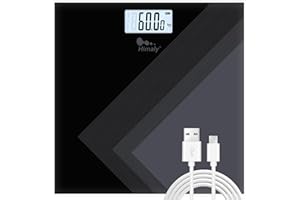 HIMALY Digital Bathroom Scales USB Rechargeable, Weighing Scales for Body Weight with Weight Change Indication, Step-On Technology,High Precision,180kg/400lb/28stone Maximum Capacity