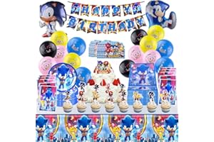 Milygobam Birthday Party Supplies, 96 PCS Birthday Party Decorations for Kids Boys Girls, Include Birthday Banner, Balloons, Plates, Napkins, Invitation Card, Tablecloth, Cake Topper, Cupcake Toppers