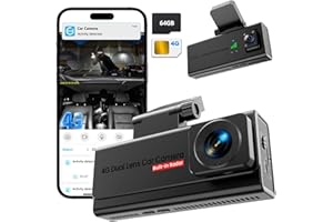 Dashcam, UCOCARE 4G LTE Dash Cam Coche con SIM, Camara Coche sin WiFi con Tarjeta SD 64G, Remoto Live-App, Audio Bidireccional, 170° Visión, GPS, Detección Movimiento/Colisión, Monitor de Aparcamiento