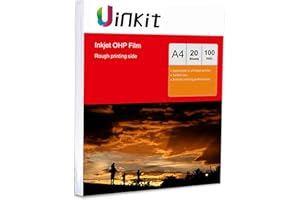 HARTWII A4 OHP Film Inkjet Printing only - 20sheets Overhead Projectors Acetate for Arts Craft Projects 210x297mm