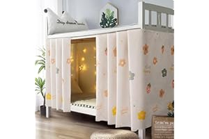 ITODA Tenda a baldacchino per letto a castello per studenti, antipolvere, oscurante, zanzariera, per letto singolo (beige, 2 pezzi)