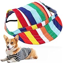 Cappellino Da Baseball Per Cani | Protezione Solare Regolabile | Fori Per Orecchie | Taglia S Cuccioli