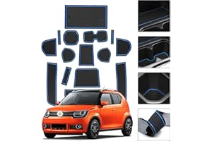 SHAOHAO Alfombrillas de Goma para Suzuki Ignis, Consola Central, Alfombrillas Antideslizantes, Soporte para Bebidas, Alfombrilla para Ranuras de Puerta, Caja de Almacenamiento