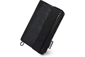 GUGGIARI® Slim Wallet z ochroną RFID na karty kredytowe, gotówkę i klucze – etui na karty męskie – smukły portfel damski – portmonetka – etui na karty kredytowe, czarny, S