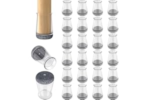 YOZON 24 Pcs Chair Leg Floor Protectors Furniture Pads Floor Protectors Furniture Sliders for Protecting Hardwood/Tile/Laminate Floors from Scratches and Noise Round X-small (Fit:13-23mm)