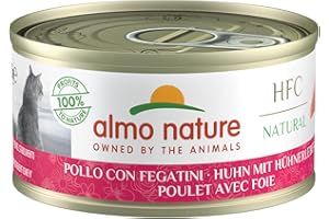 Almo Nature HFC Natural – Pollo y Hígado – Comida húmeda para Gatos Adultos: 24 Cajas de 70 g