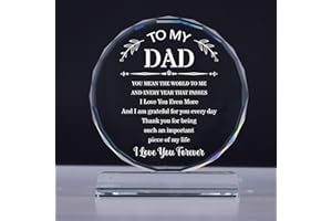 Cutywood Gifts for Dad, Unique Crystal Engraved Dad Gifts from Daughter Son, Dad Birthday Gifts for Men, To My Best Dad Gifts on Birthday Christmas Valentines Day