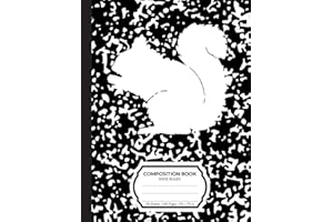 Composition Book: Black and White Squirrel Marble Pattern School Notebook | 100 Wide Ruled Blank Lined Writing Exercise Journal For Boys and Girls | Back To School Gift For Students