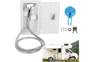 ‎AWAGAS awagas RV Duschkasten 23x11.5cm Camping dusche für Wohnmobile Außenduschkabine Heiß Kaltschalter Duschschlauch Duschkopf Wohnmobi ZubehöR für Marine Wohnmobil Camper Caravan