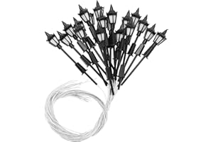 Be In Your Mind 20 Pezzi Lampione Stradale In Miniatura Modello OO HO Lampione Ferroviario Per Treno Scala 1:100 3V Lampione Per Lanterna Per Modellismo Accessori Altezza 7 Cm