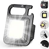 jeegol DOTCOM LED Mini Cob Keychain and Magentic Flashlight Portable USB Rechargeable Light 3 Light Modes with Folding Bracke