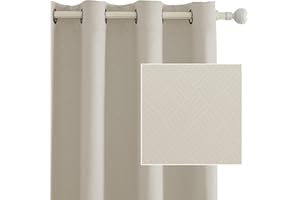 Ystyle Cortinas Termicas Aislantes Frio y Calor Opacas Dormitorio 2 Piezas, 140x260 CM, Modernas Blackout Cortinas con Ojales para Habitacion Salon, Beige