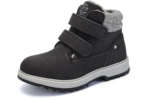 TZJS Unisex Kinder Klassische Stiefel Jungen Mädchen Baby Winterstiefel Mit Klettverschluss Wasserdicht Stiefeletten Schneestiefel Arbeitsstiefel Rutschfeste Trekking Winterschuhe 22-35EU