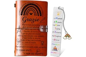 SAKNYUFO Regalo Maestre Fine Anno Diario In Pelle,Segnalibro Maestra Regalo,Idee Regalo Insegnanti,Regalo Maestra,Regalo Maestra Elementare,Regalo Personalizzato Maestra,Grazie Maestra Maestro
