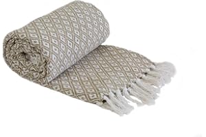 Emma Barclay Überwurf, Baumwolle, Taupe, 50x60 (127x152cm)